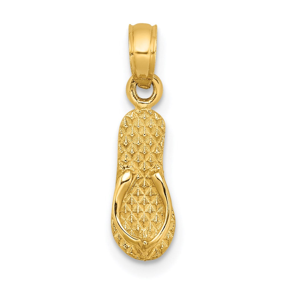 14K Gelbgold 3d Myrtle Beach Einfach Flip-flop Charm