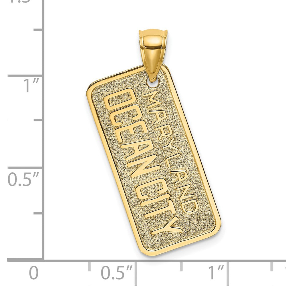 14K Gelbgold Charm „MARYLAND OCEAN CITY“ Nummernschild