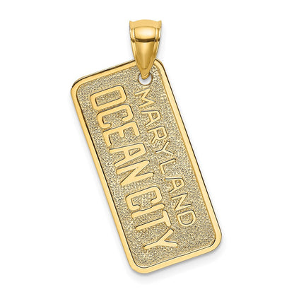 14K Gelbgold Charm „MARYLAND OCEAN CITY“ Nummernschild