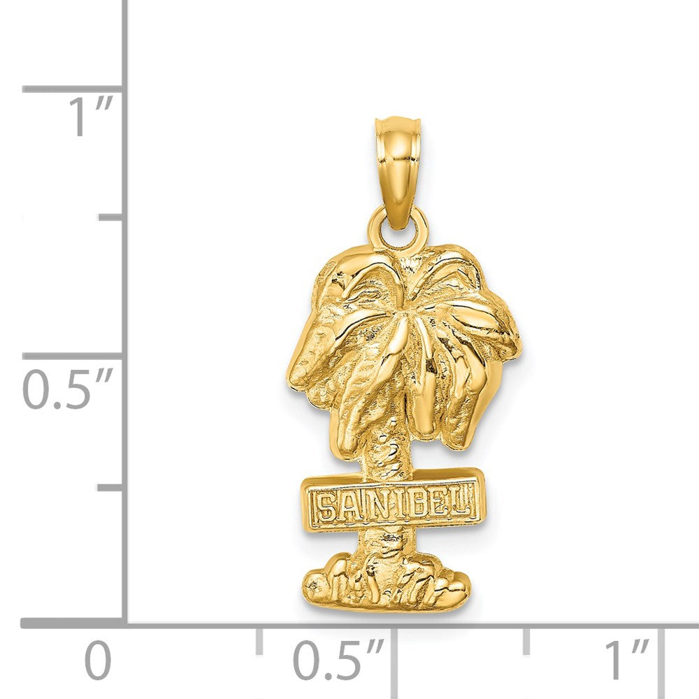 14K Gelbgold SANIBEL Palmenbaum-Charm