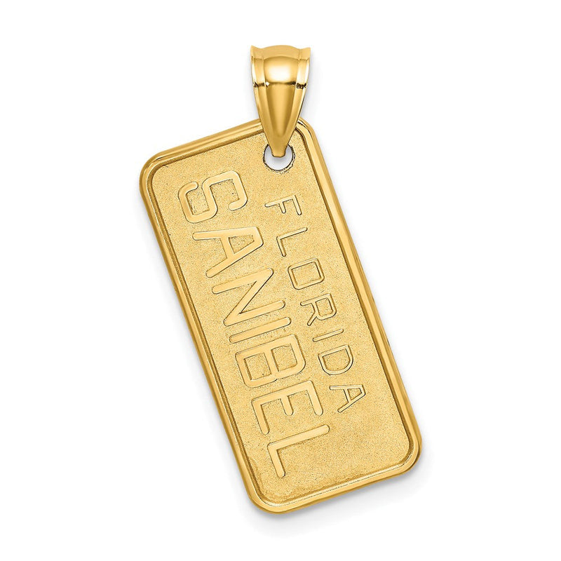 14K Gelbgold Nummernschild-Charm „SANIBEL FLORIDA“