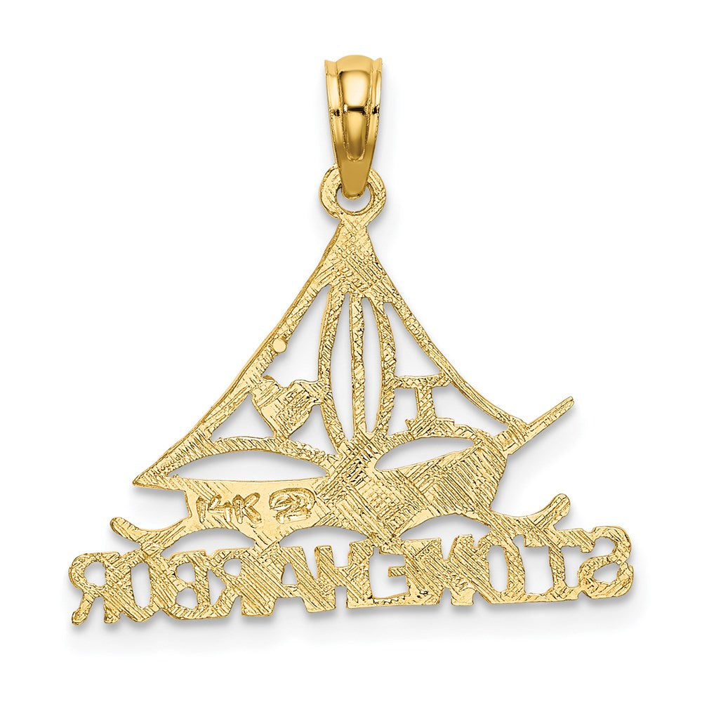 14K Gelbgold I Liebe Stein Harbor Segelboot Charm