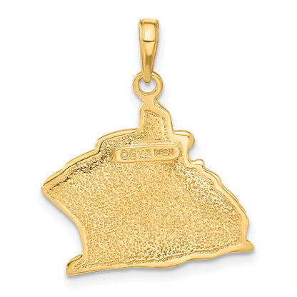 14K Gelbgold Kreuzfahrtschiff-Anhänger