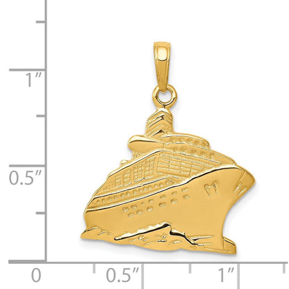 14K Gelbgold Kreuzfahrtschiff-Anhänger