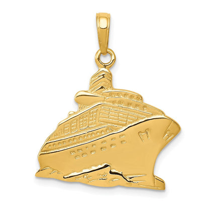 14K Gelbgold Kreuzfahrtschiff-Anhänger