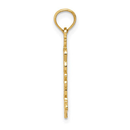 14K Gelbgold Doppelt Palme Trees Anhänger