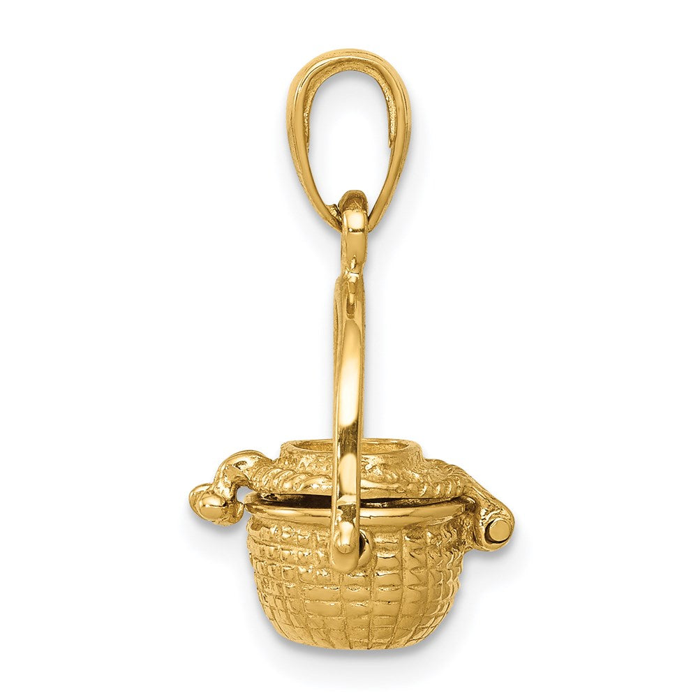 14K Gelbgold 3-D Nantucket-Korb-Anhänger