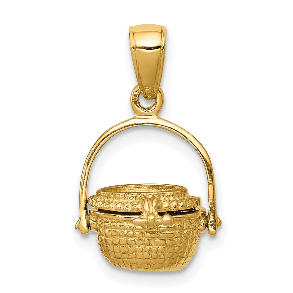 14K Gelbgold 3-D Nantucket-Korb-Anhänger
