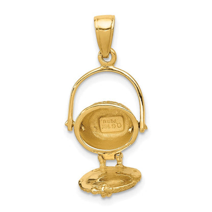 14K Gelbgold 3-D Nantucket-Korb-Anhänger