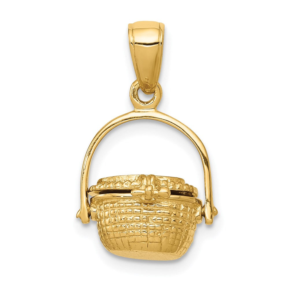 14K Gelbgold 3-D Nantucket-Korb-Anhänger