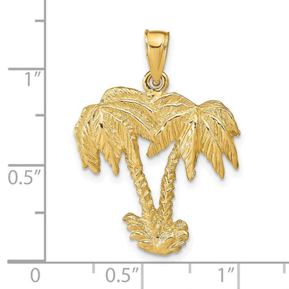 14K Gelbgold Anhänger mit zwei Palmen