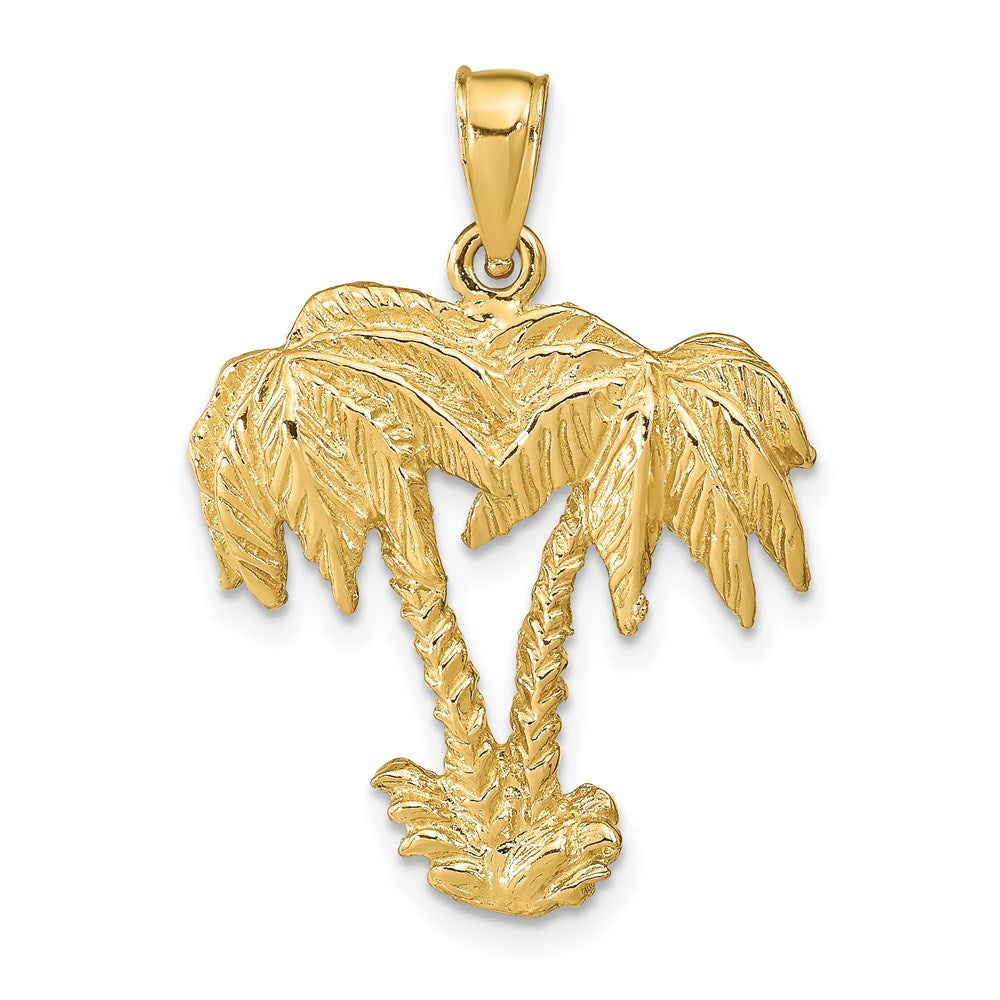 14K Gelbgold Anhänger mit zwei Palmen