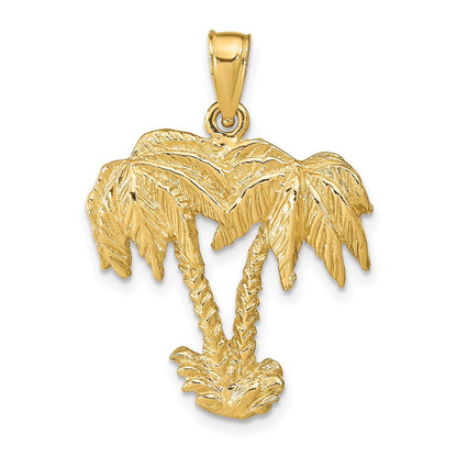 14K Gelbgold Anhänger mit zwei Palmen