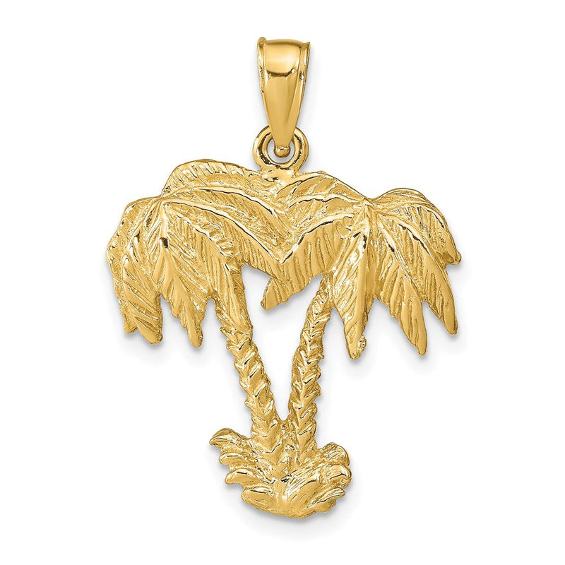 14K Gelbgold Anhänger mit zwei Palmen