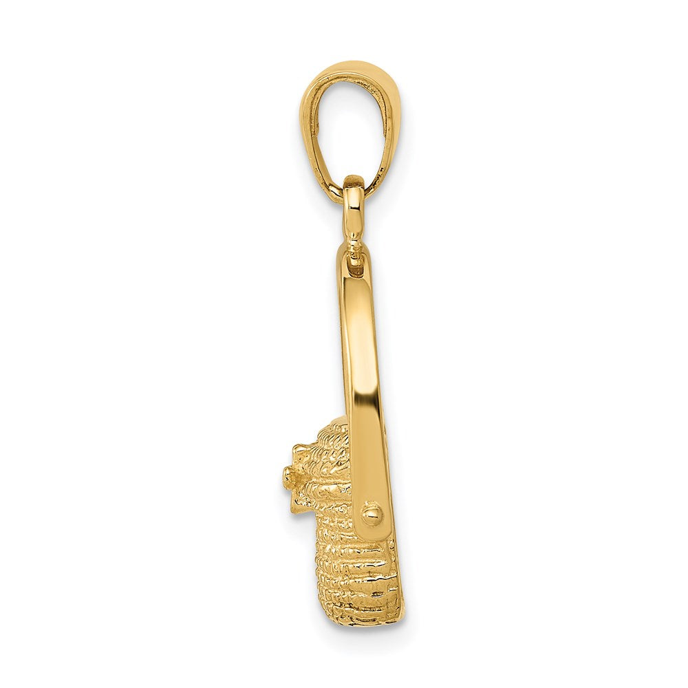 14 Karat Gelbgold Großer Nantucket-Korb-Anhänger