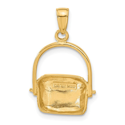 14 Karat Gelbgold Großer Nantucket-Korb-Anhänger