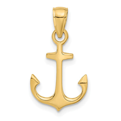 14K Gelbgold Anker Anhänger