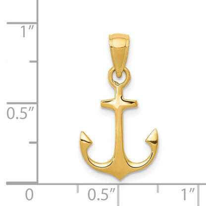 14K Gelbgold Anker Anhänger