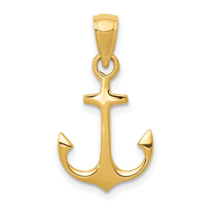 14K Gelbgold Anker Anhänger