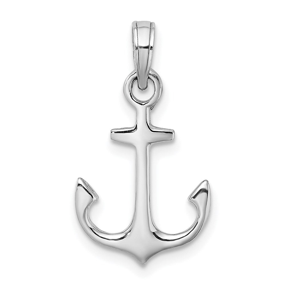 14K Weißgold Anker Anhänger