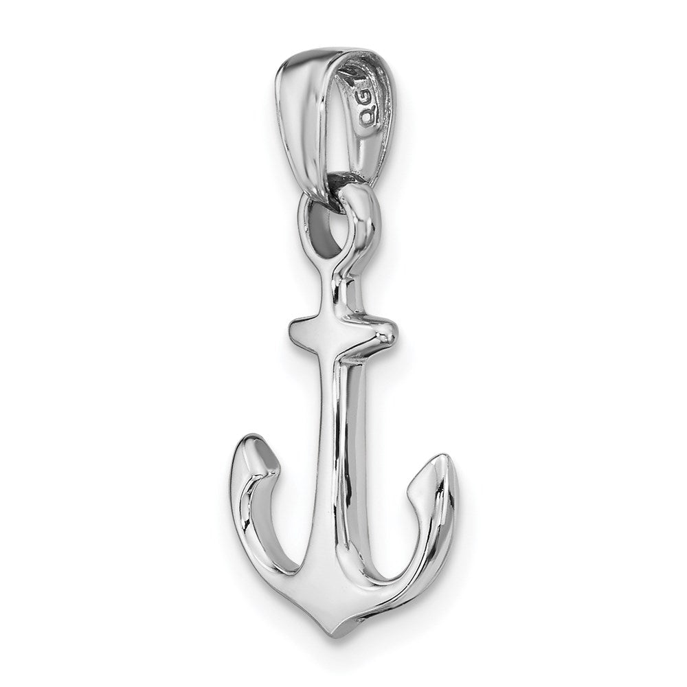 14K Weißgold Anker Anhänger
