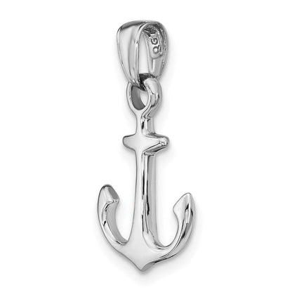 14K Weißgold Anker Anhänger