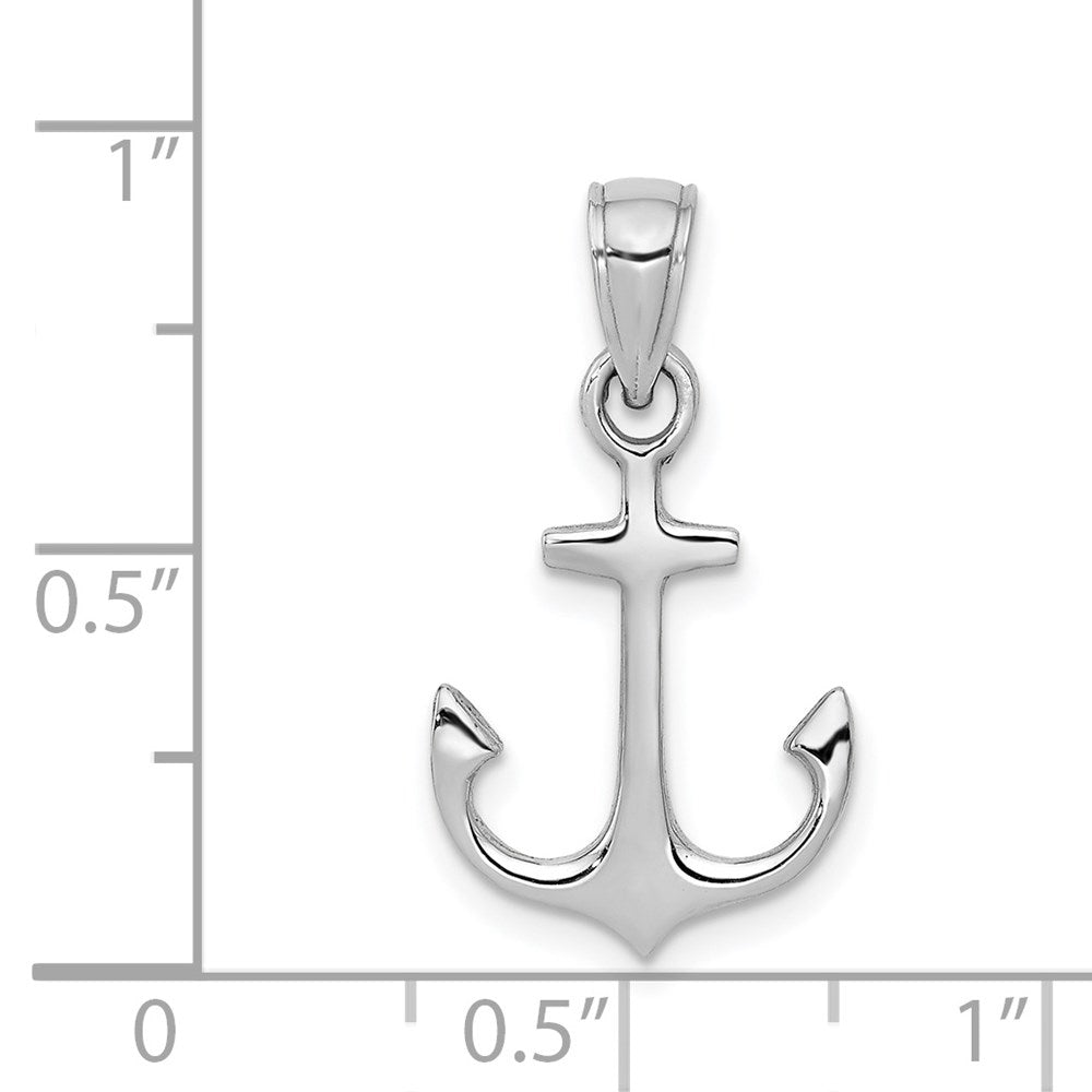 14K Weißgold Anker Anhänger