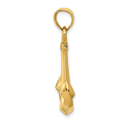14K Gelbgold 3-D Anker-Anhänger
