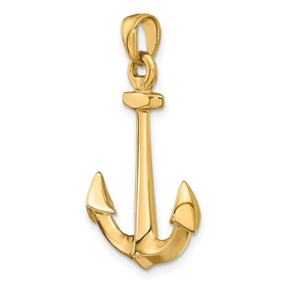 14K Gelbgold 3-D Anker-Anhänger