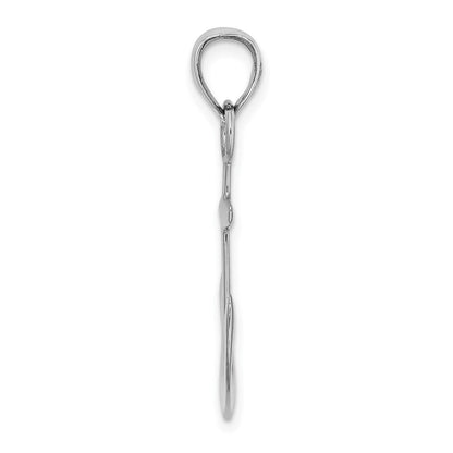 14K Weißgold Polierter 3D-Anker-Charm