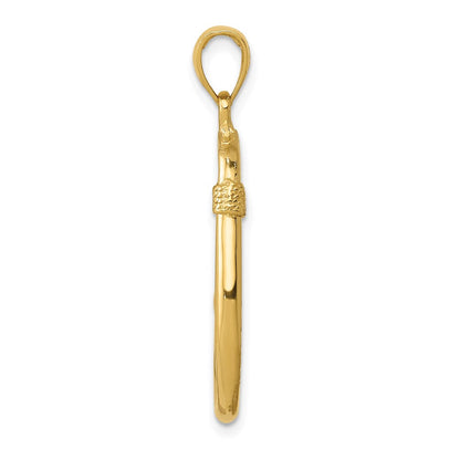 14K Gelbgold 3-D Angelhaken-Anhänger