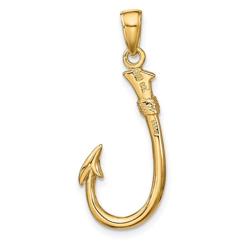 14K Gelbgold 3-D Angelhaken-Anhänger