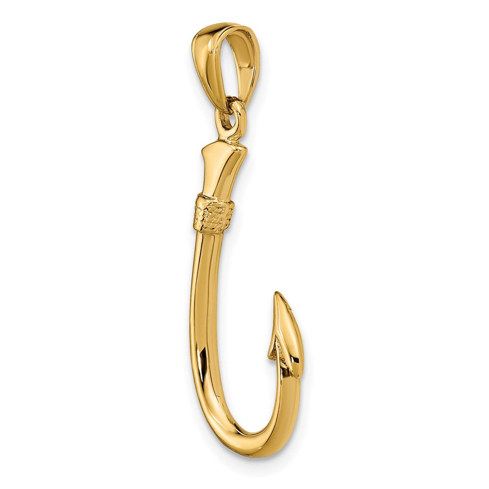 14K Gelbgold 3-D Angelhaken-Anhänger