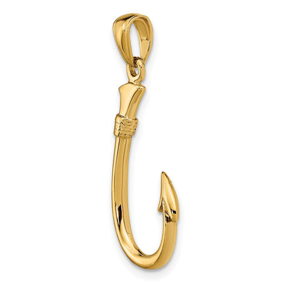 14K Gelbgold 3-D Angelhaken-Anhänger