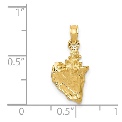 14 K Gelbgold 3-D-Muschel-Anhänger