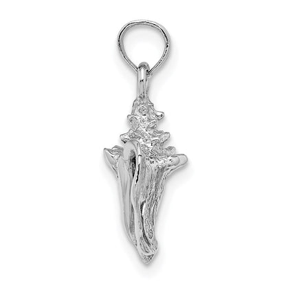 14K Weißgold 3-D Muschelschale-Charm