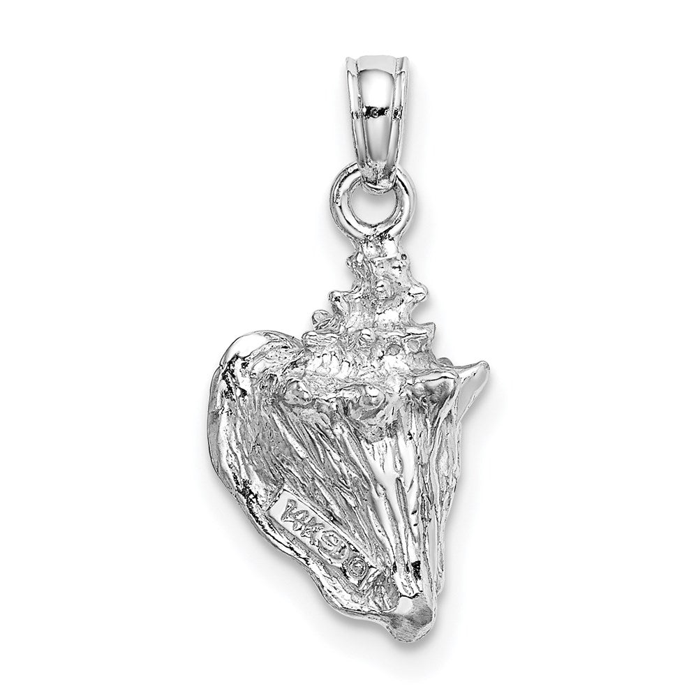 14K Weißgold 3-D Muschelschale-Charm