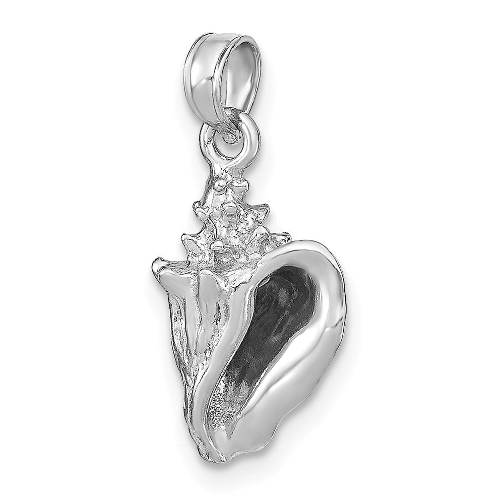 14K Weißgold 3-D Muschelschale-Charm