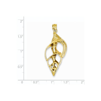 14K Gelbgold Muschelschale-Skelett-Anhänger