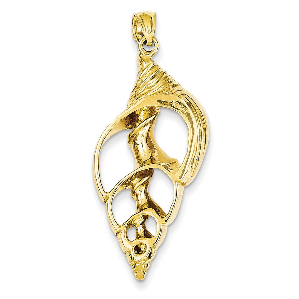 14K Gelbgold Muschelschale-Skelett-Anhänger