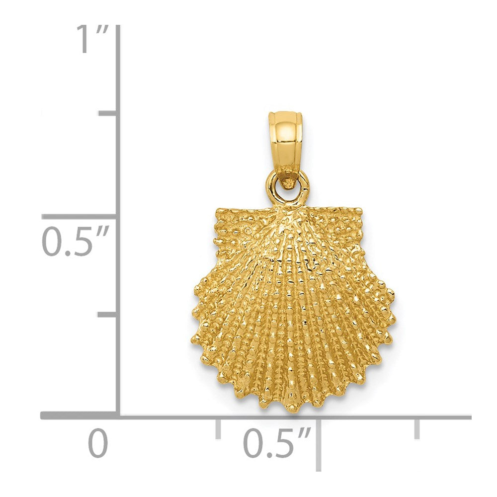 14K Gelbgold Anhänger mit strukturierter Muschelschale