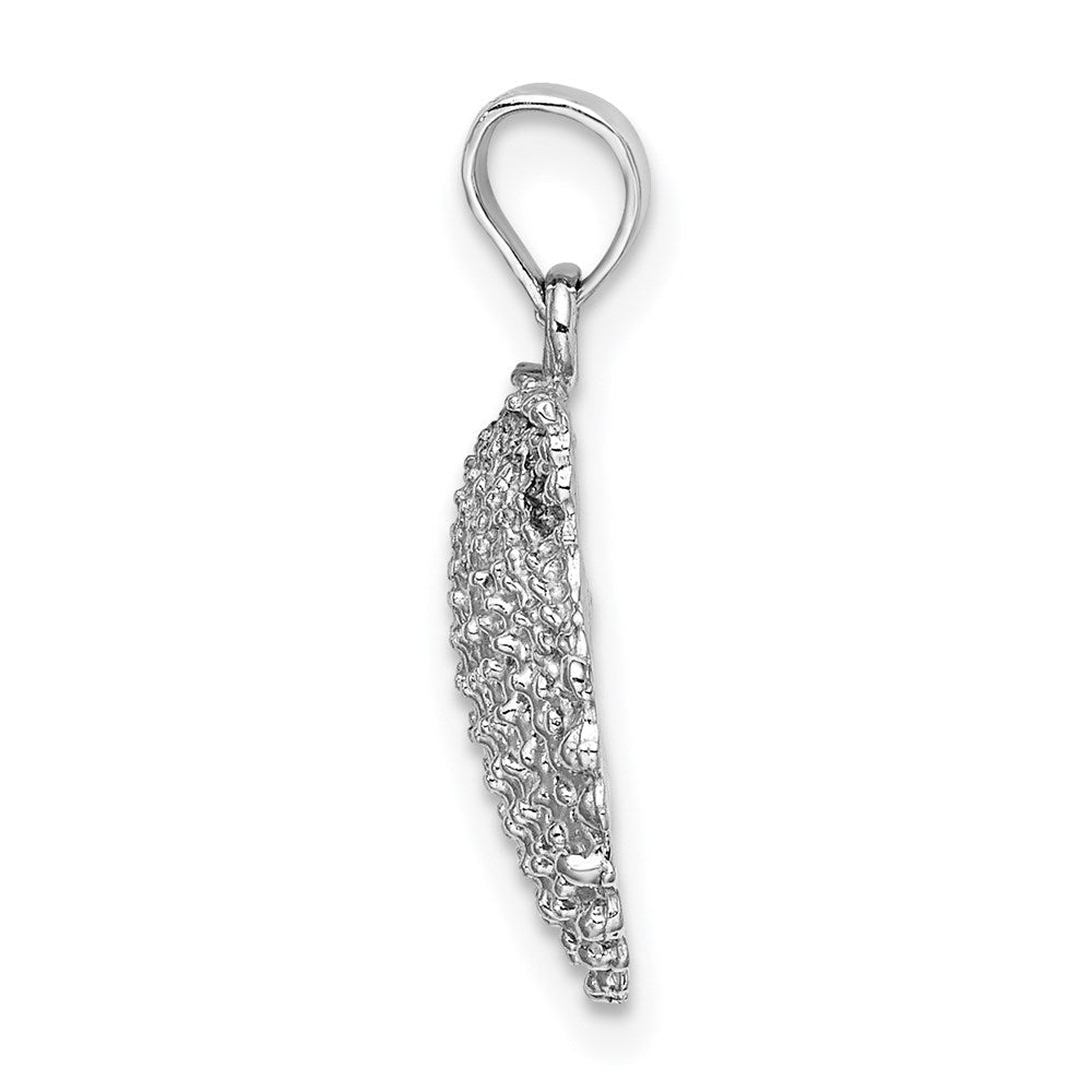 14K Weißgold Charm mit strukturierter Muschelschale