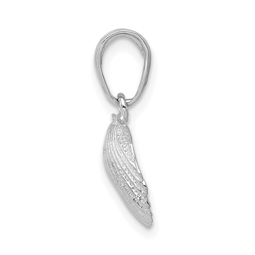 14K Weißgold Muschel Anhänger