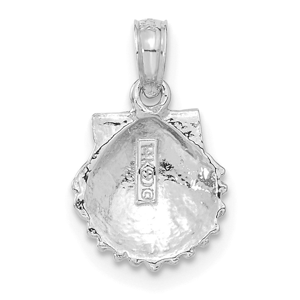 14K Weißgold Muschel Anhänger