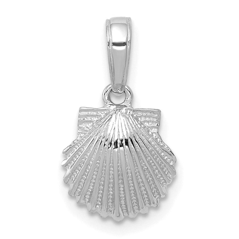 14K Weißgold Muschel Anhänger