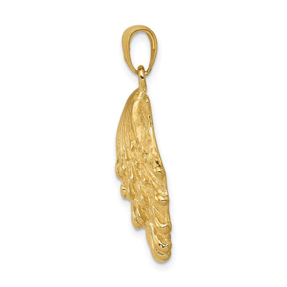 14K Gelbgold Löwenpfoten-Muschel-Anhänger