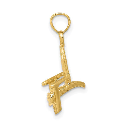 14K Gelbgold 3D-Anhänger „Adirondack-Strandstuhl“