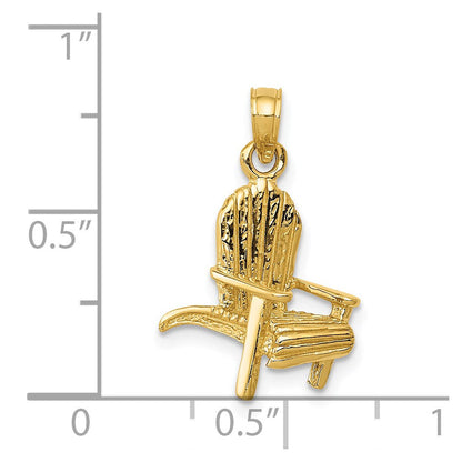 14K Gelbgold 3D-Anhänger „Adirondack-Strandstuhl“