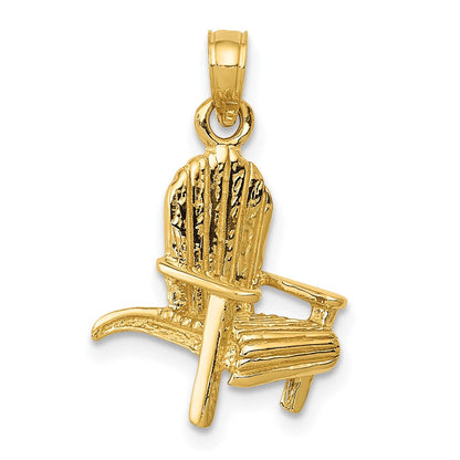 14K Gelbgold 3D-Anhänger „Adirondack-Strandstuhl“