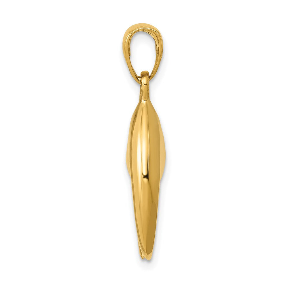 14K Gelbgold 3-D beweglicher Steinkrabbenschere-Anhänger